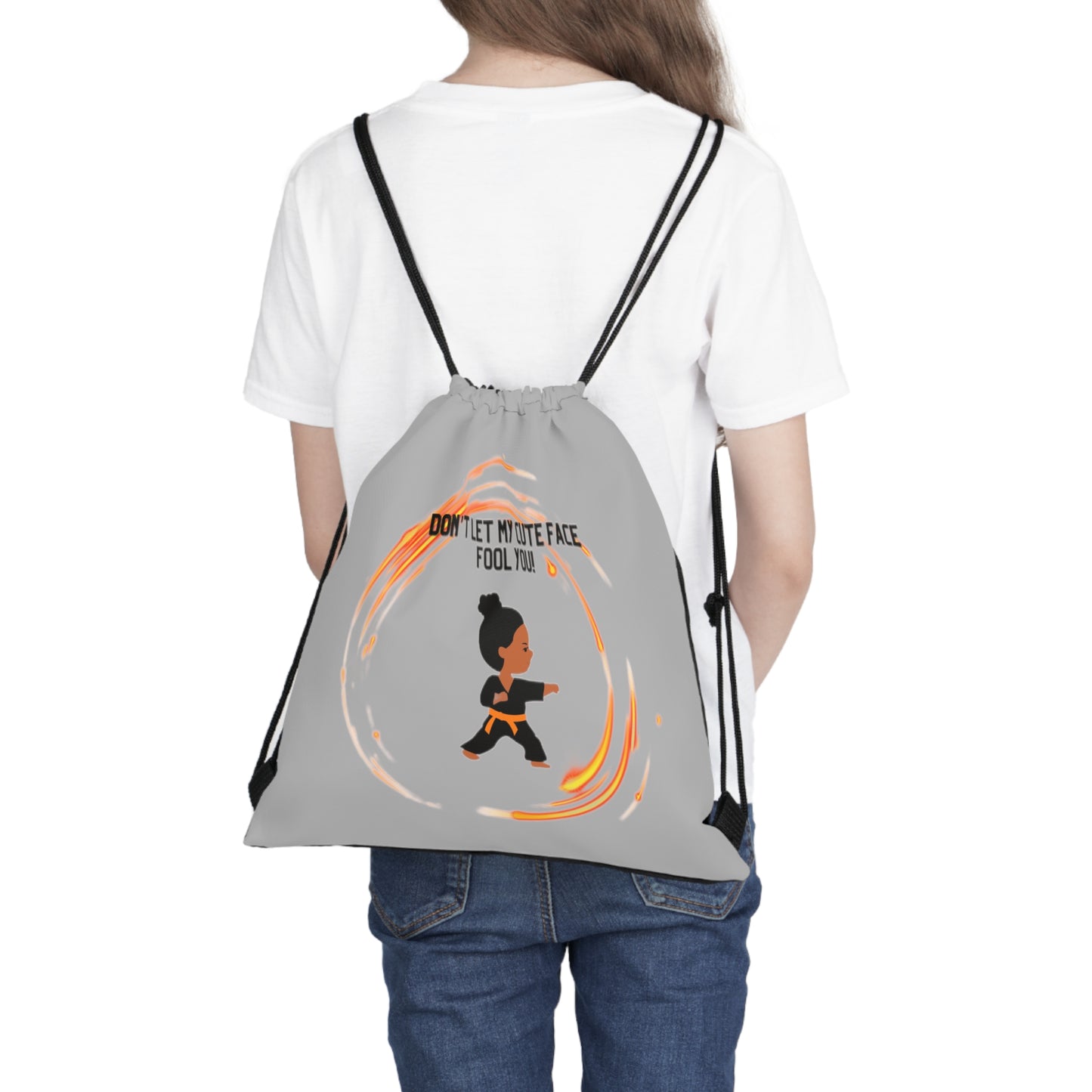 Cute Karate Outdoor Drawstring Bag