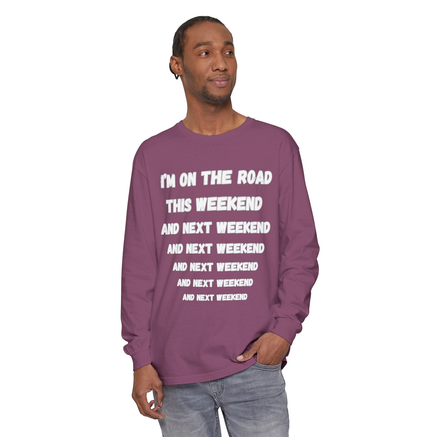 On The Road Unisex Garment-dyed Long Sleeve T-Shirt