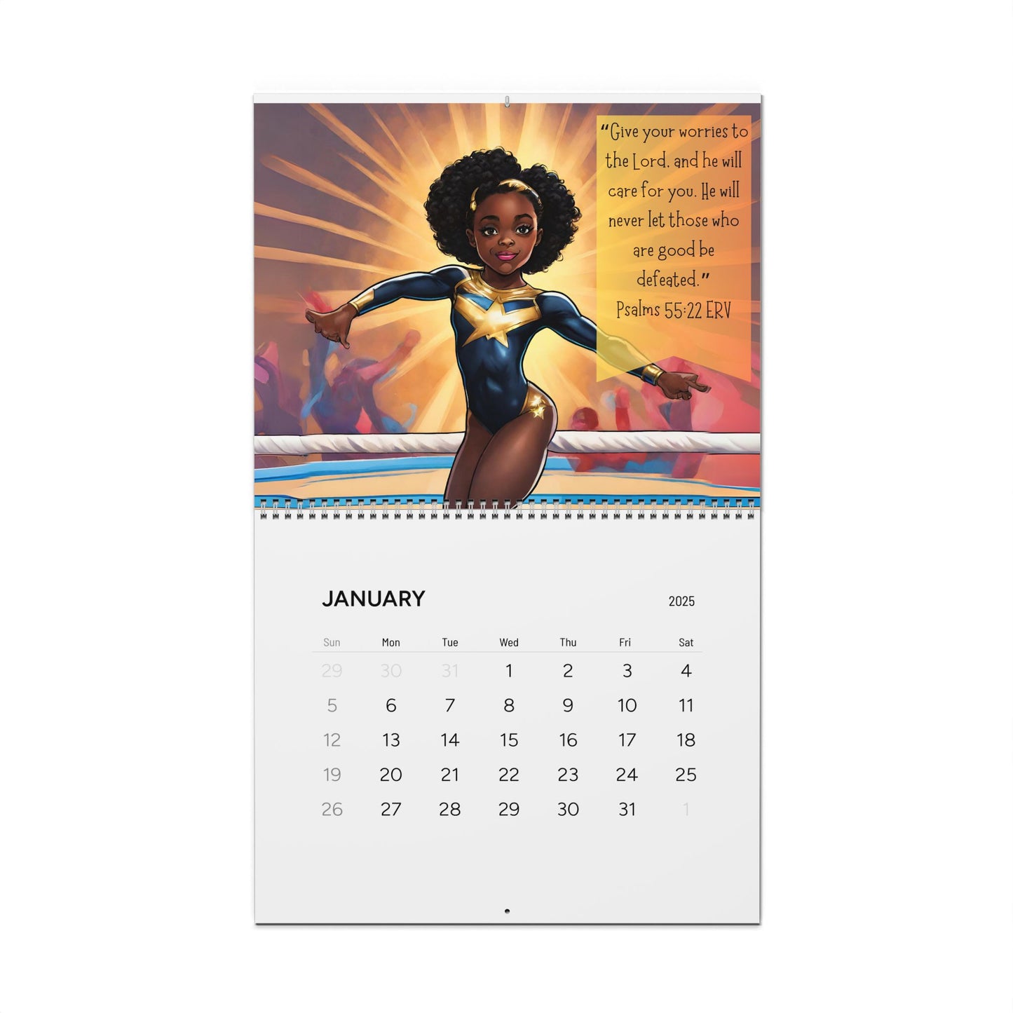 2025 Calendar Brown Girls Are Super Athletes Biblical Inspiration Edition