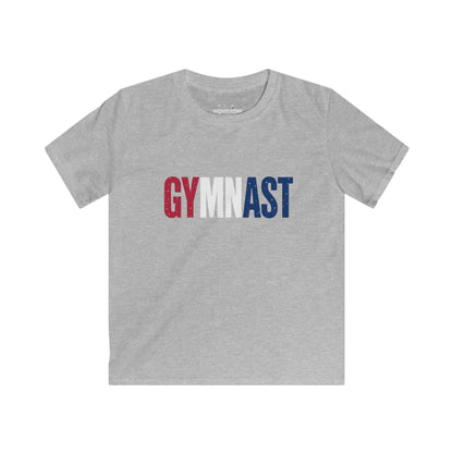 USA Gymnast T‑Shirt — Celebrate 250 Red & Blue Distressed Graphic Tee for Young Gymnasts