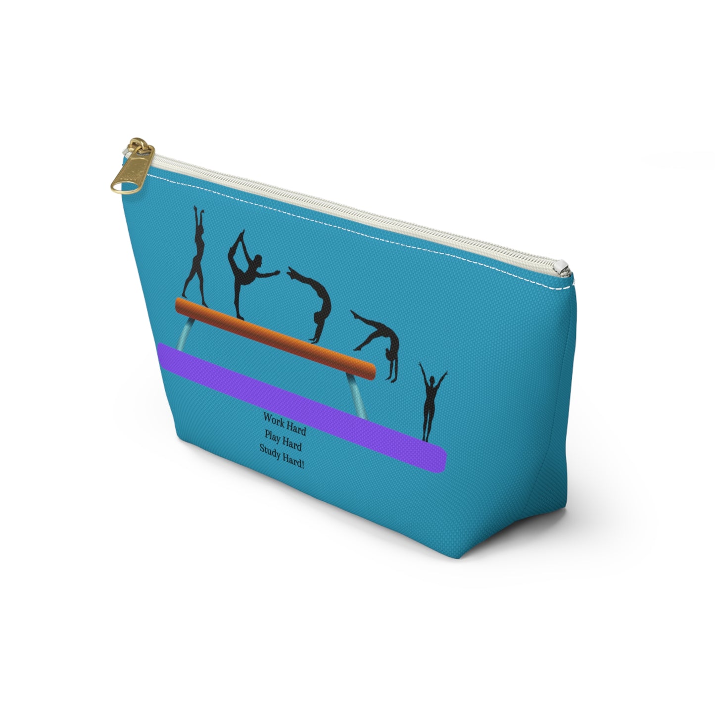 Gymnast Study Hard Pencil / Accessory Pouch w T-bottom