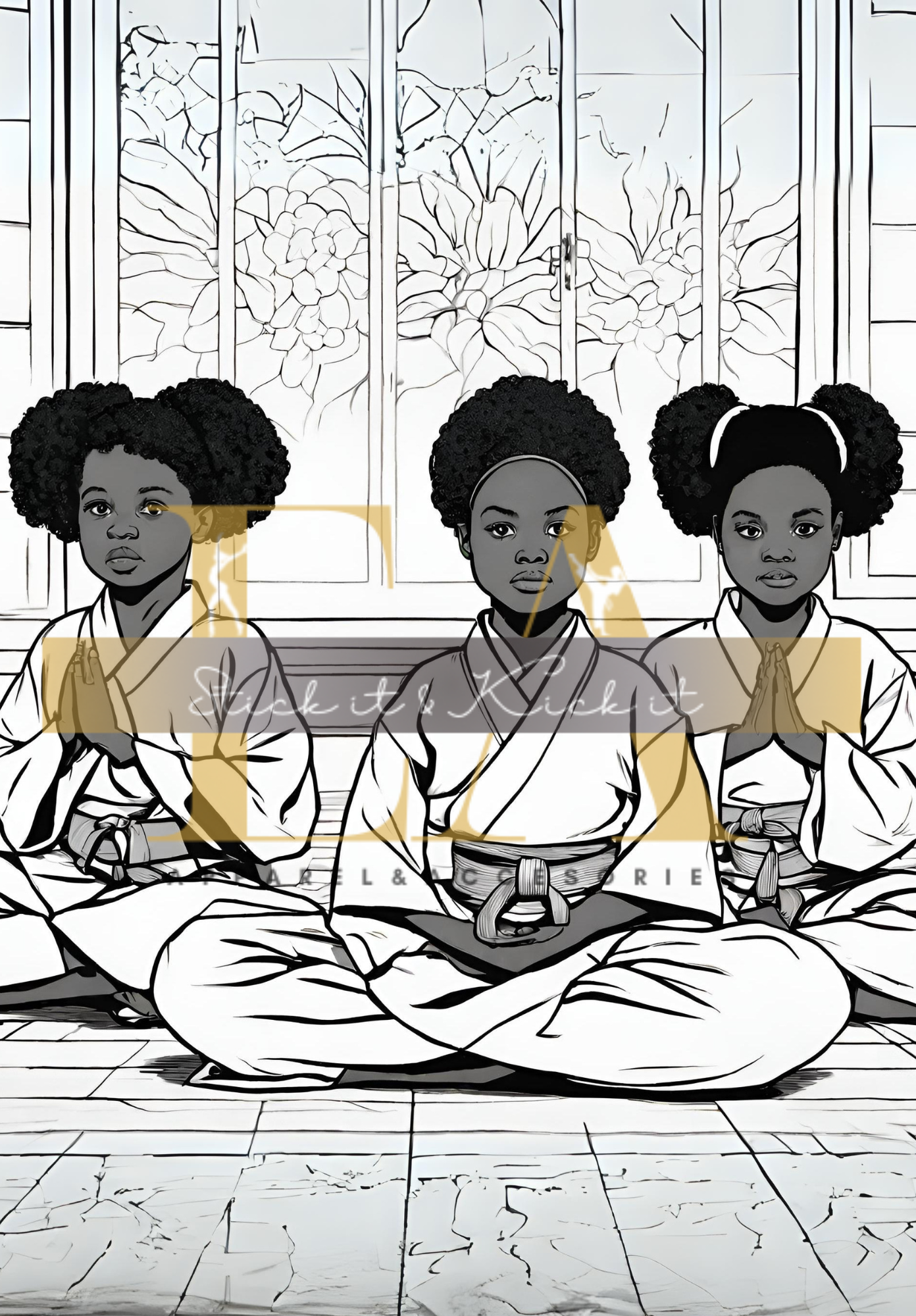 Martial Arts Girls: A Coloring and Activity Book ( Printable)