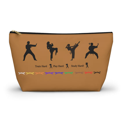 Karate Study Hard Pencil / Accessory Pouch w T-bottom