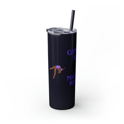 Gymnast Fuel Skinny Tumbler with Straw, 20oz