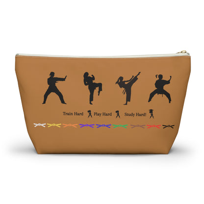 Karate Study Hard Pencil / Accessory Pouch w T-bottom