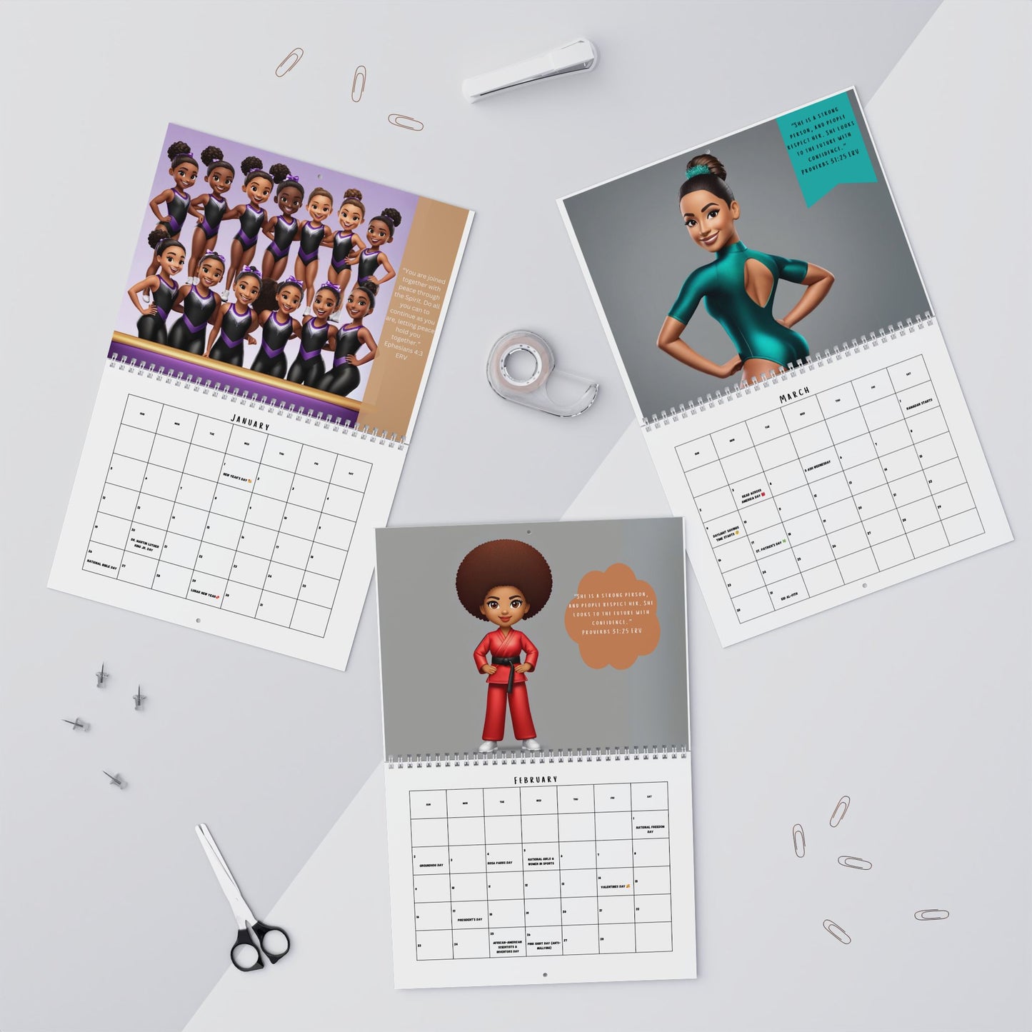 2025 Inspirational Calendar for Young Girls of Color