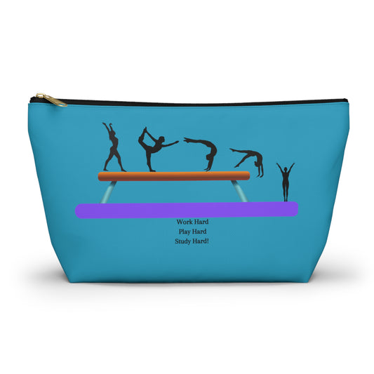 Gymnast Study Hard Pencil / Accessory Pouch w T-bottom