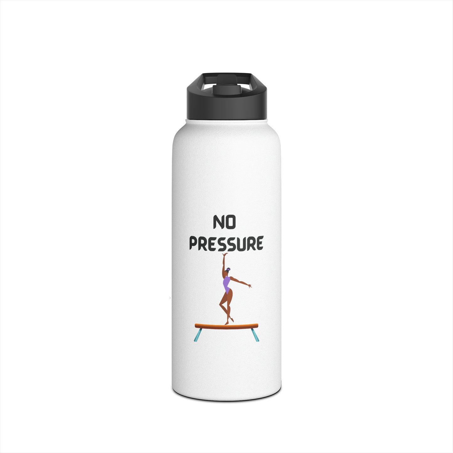 No Pressure (Beam Queen) Stainless Steel Water Bottle, Standard Lid