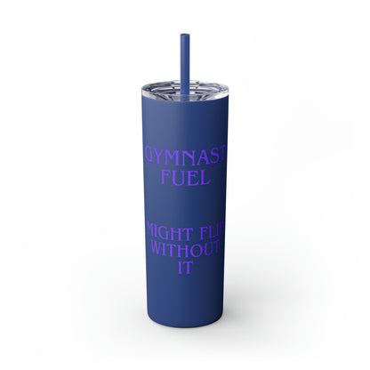 Gymnast Fuel Skinny Tumbler with Straw, 20oz