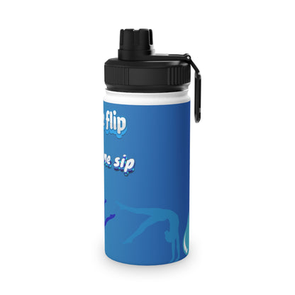 Sip and Flip Stainless Steel Water Bottle, Sports Lid