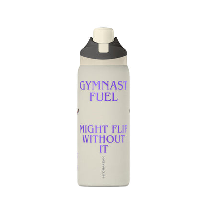 Gymnast Fuel 32oz Insulated Personalized Water Bottle — “Might Flip Without It”- Summer 2026