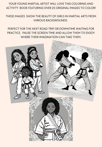 Martial Arts Girls: A Coloring and Activity Book ( Printable)