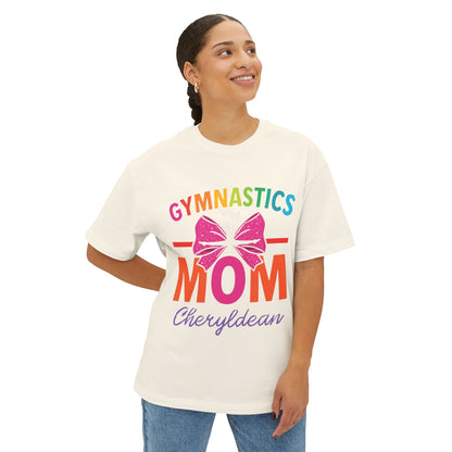 Gymnastics Mom T-Shirt with Bow (Dopamine Aesthetic) — Personalized