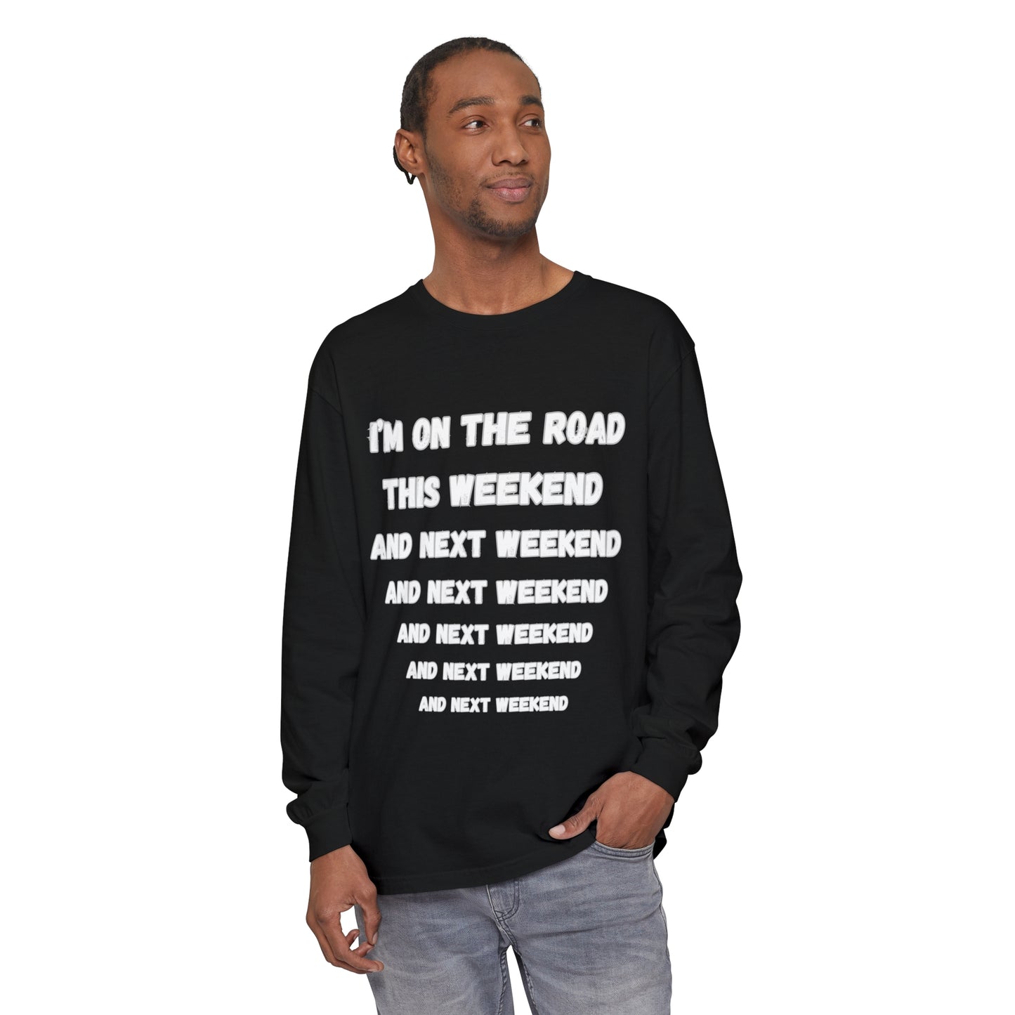 On The Road Unisex Garment-dyed Long Sleeve T-Shirt