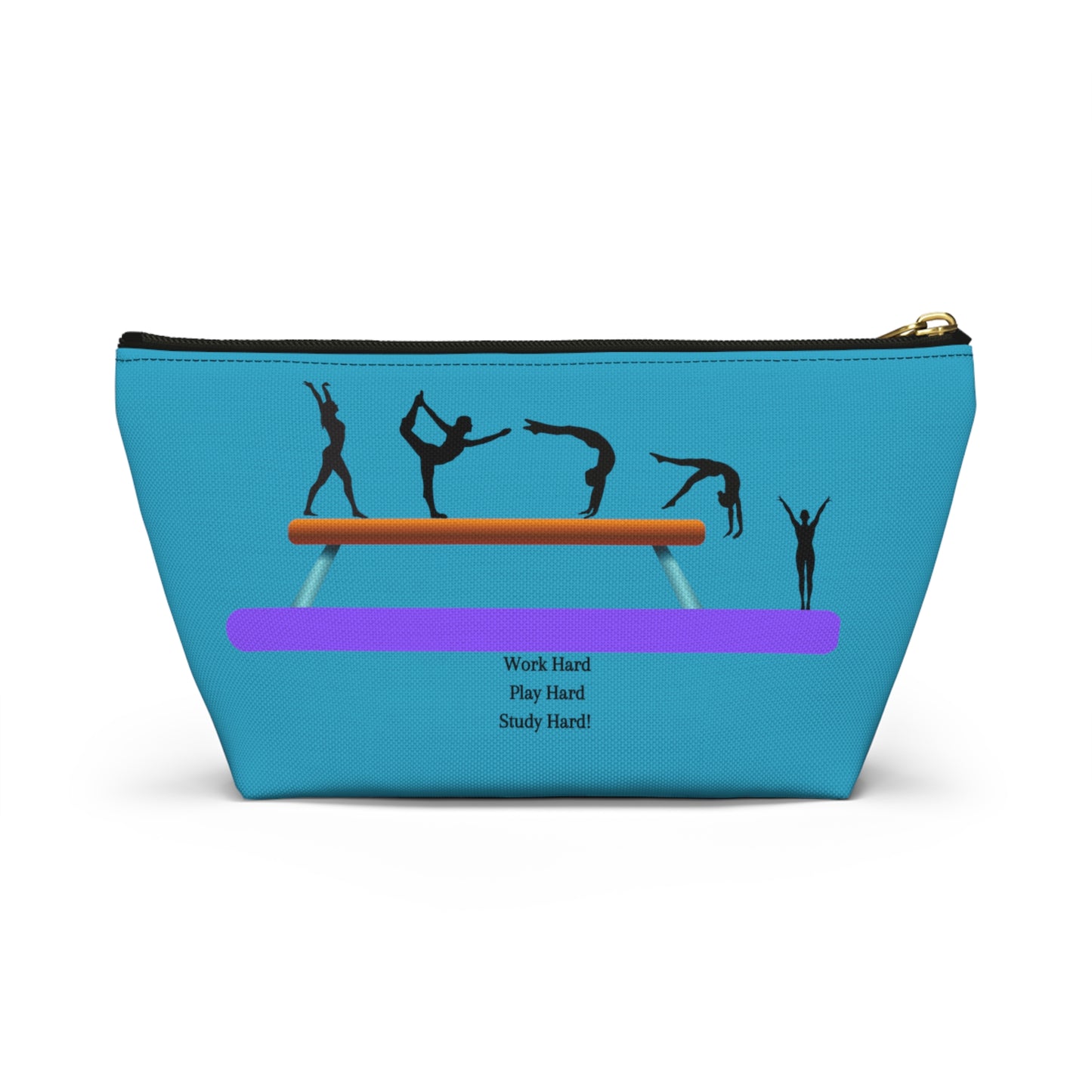 Gymnast Study Hard Pencil / Accessory Pouch w T-bottom