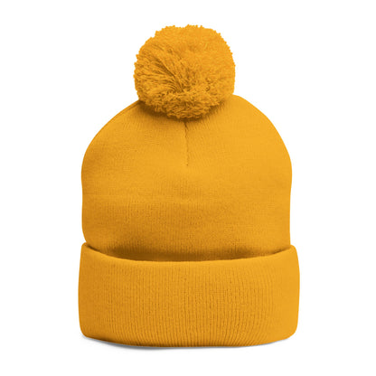 Gymnast Embroidered (Personalized) Pom-Pom Knit Beanie – Warm Cuffed Winter Hat for Gymnasts & Fans