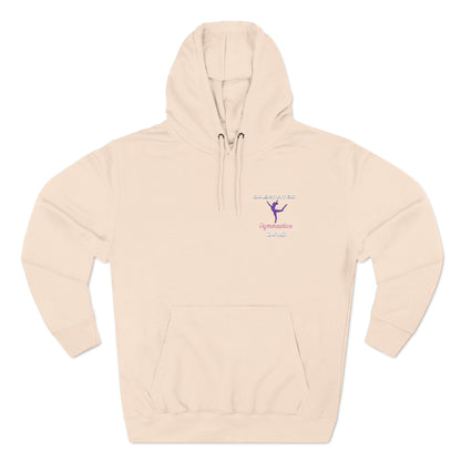 Dadicated Gymnastics Dad EmbrioderedThree-Panel Fleece Hoodie