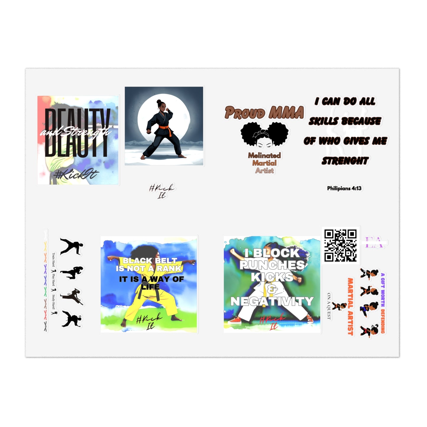 E & A Karate Sticker Sheets