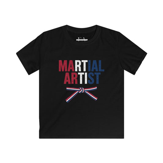 Kids Martial Artist T‑Shirt America 250 – Patriotic Belt Graphic
