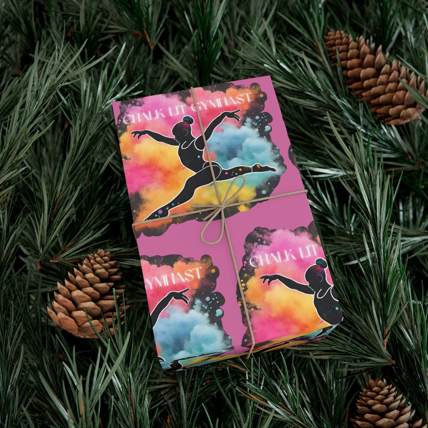 Chalk-Lit Gymnast Gift Wrap Papers