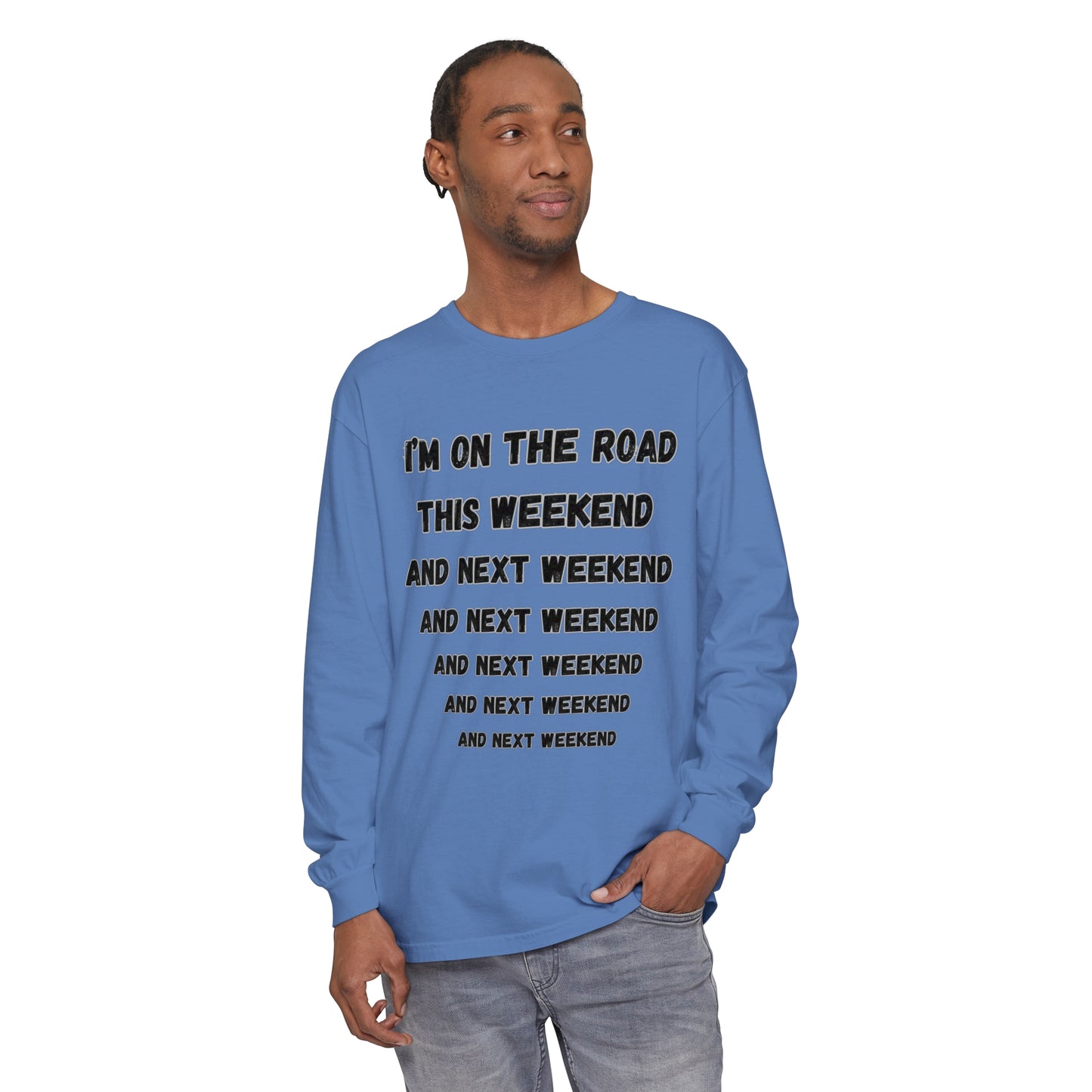 On The Road Unisex Garment-dyed Long Sleeve T-Shirt