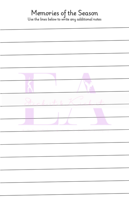 Gymnastics Season Goals Journal (Softcover Printed)