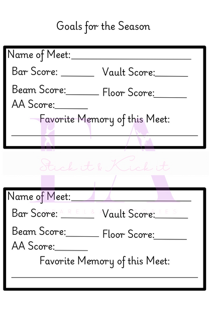 Gymnastics Season Goals Journal (Softcover Printed)