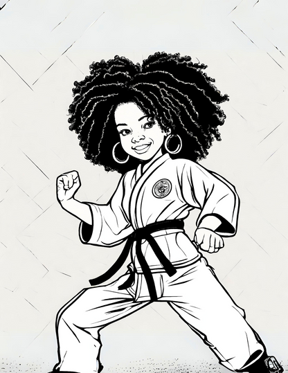 Martial Arts Girls Coloring Book