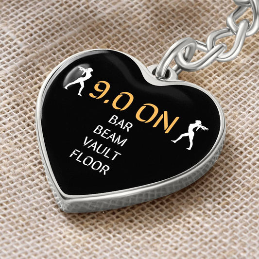 All 9s Heart Gymnast Keychain