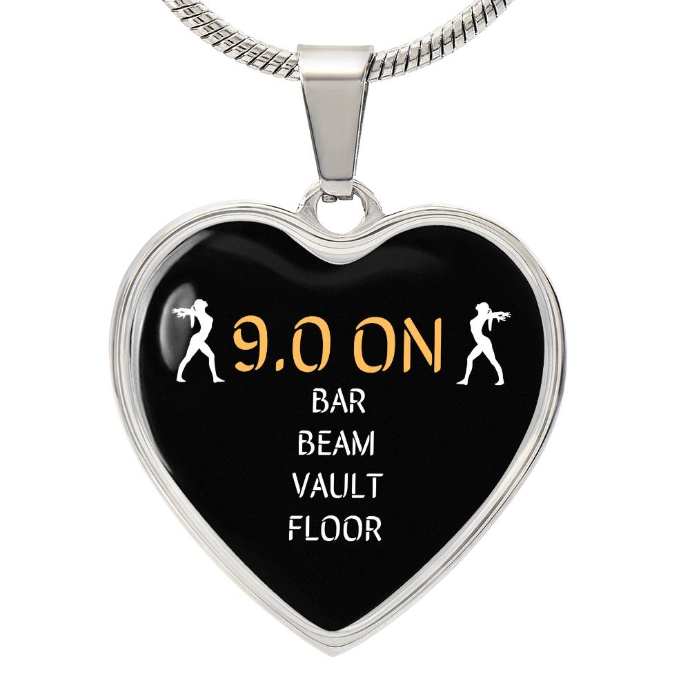 All 9s Gymnast Heart Necklace