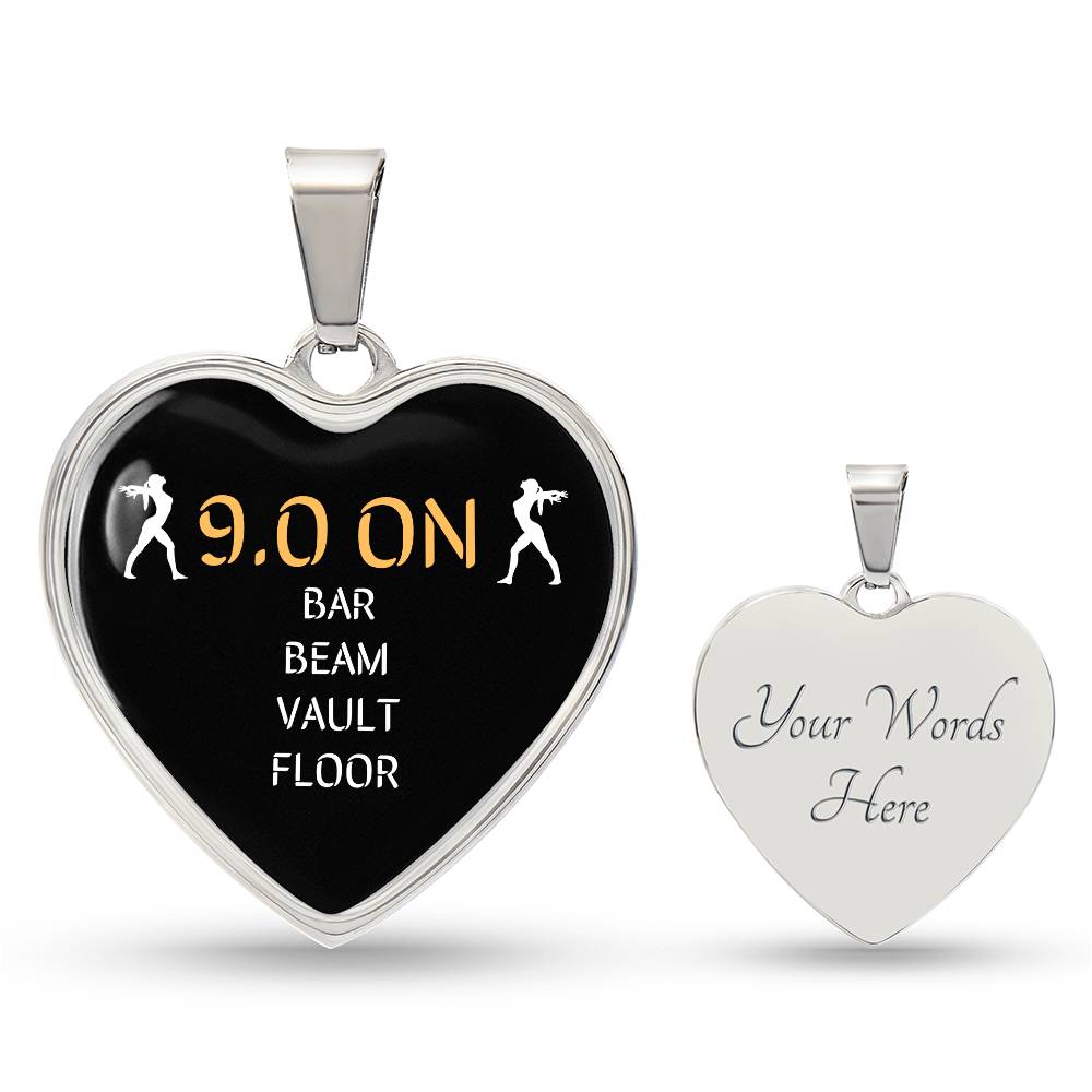 All 9s Gymnast Heart Necklace