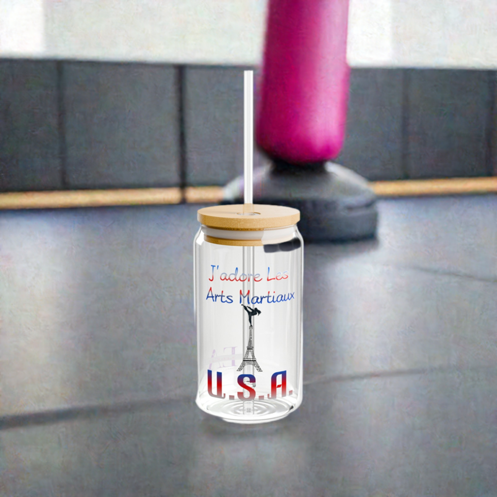 I Love Martial Arts (Paris Olympics Version) Sipper Glass, 16oz