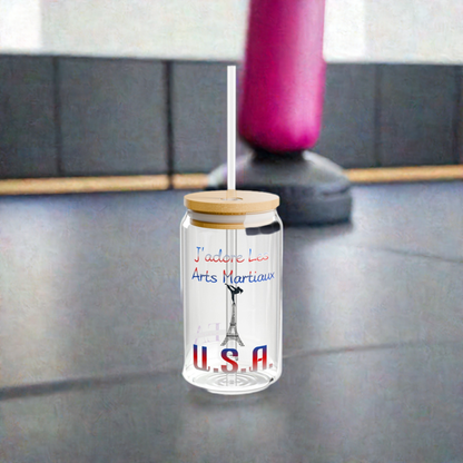 I Love Martial Arts (Paris Olympics Version) Sipper Glass, 16oz
