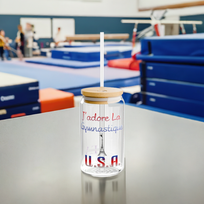 I Love Gymnastics (Paris Olympics Version) Sipper Glass, 16oz